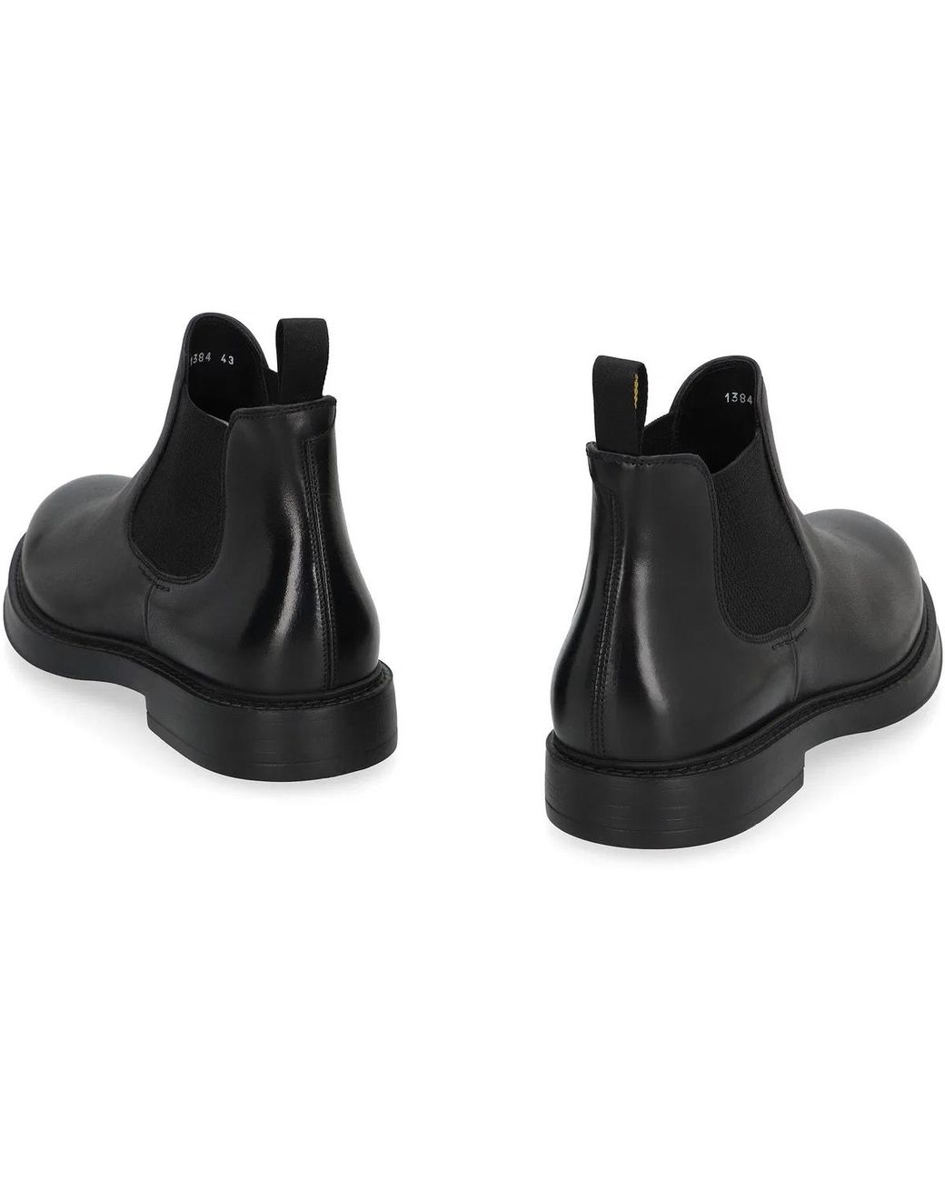 Doucal's Black Leather Chelsea Boots for men