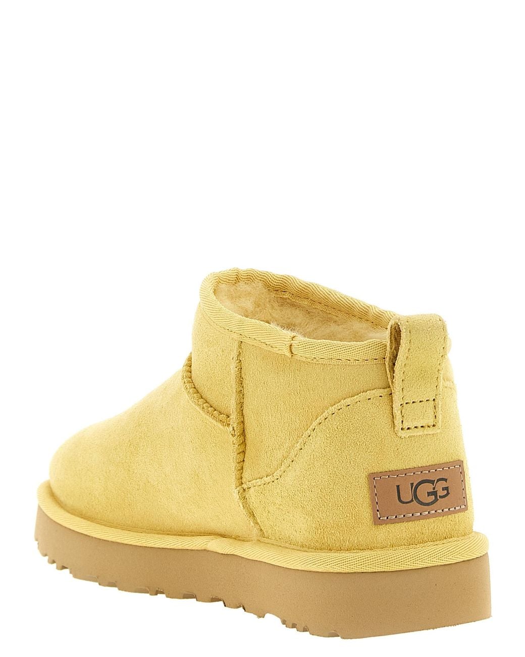 Ugg Yellow 'Classic Ultra Mini' Ankle Boots