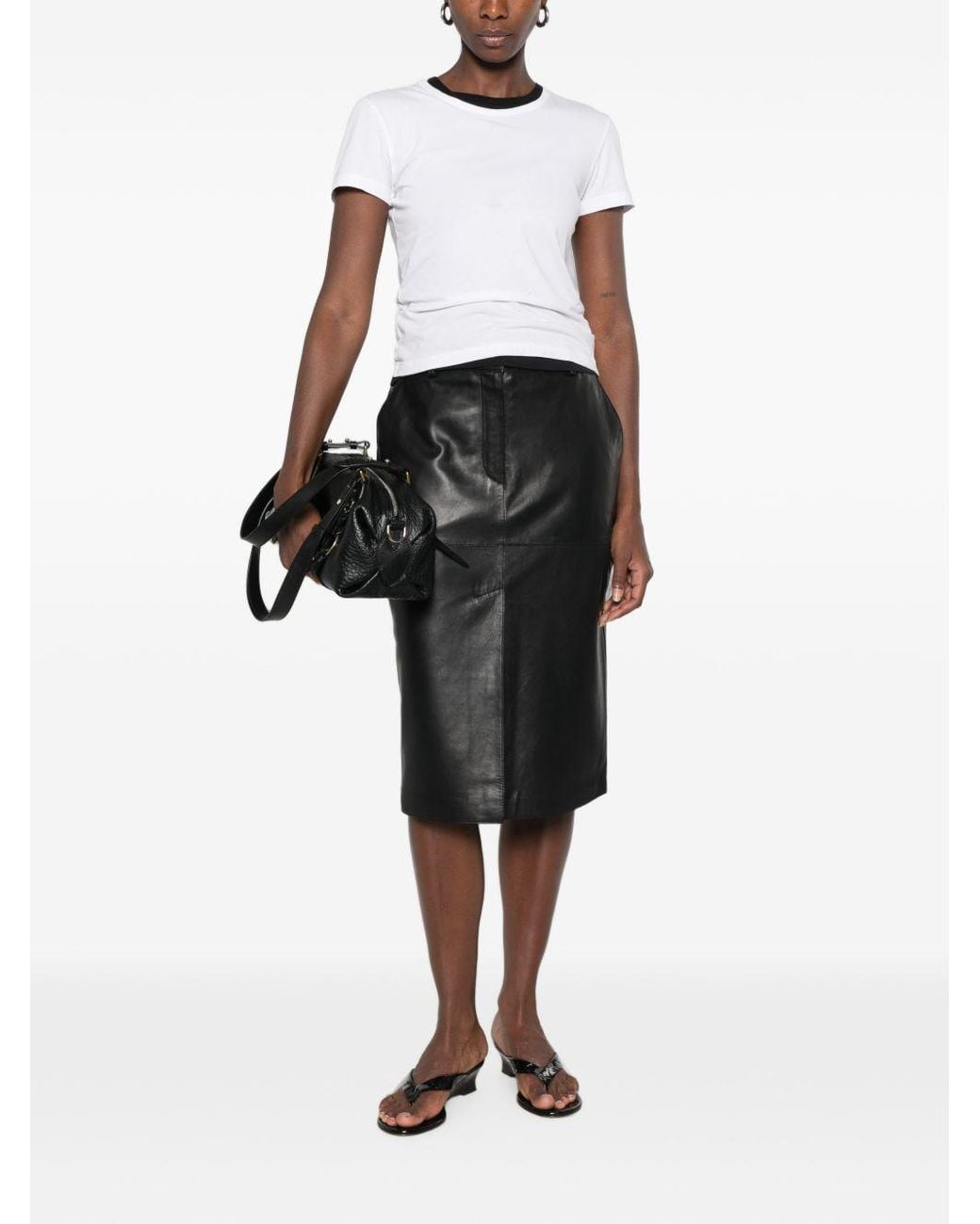 P.A.R.O.S.H. Gray Leather Trousers