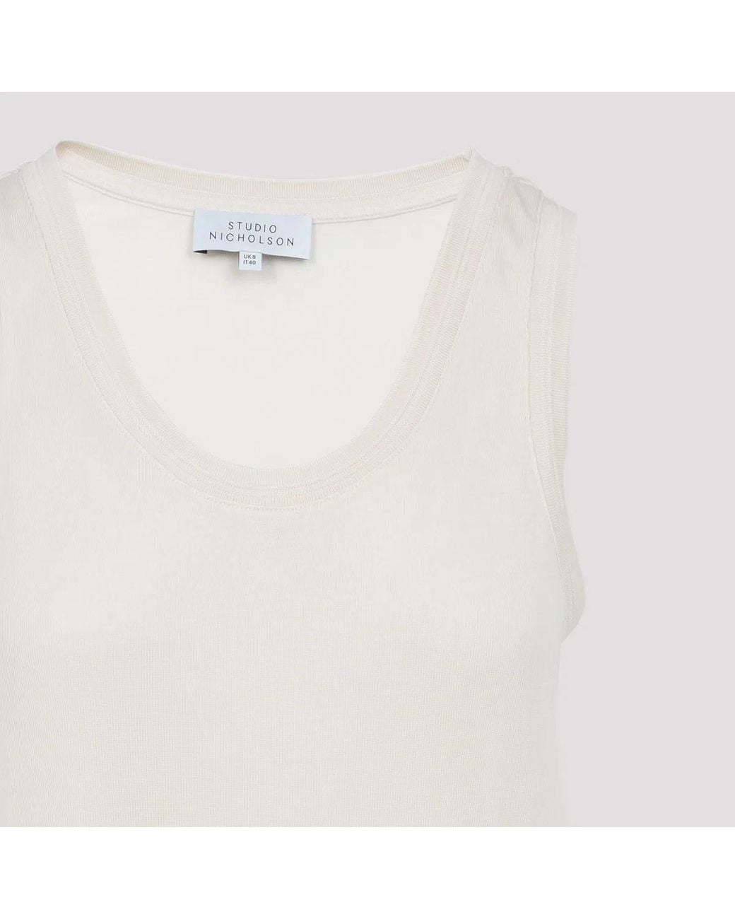 Studio Nicholson White Votan Scoop Neck Vest