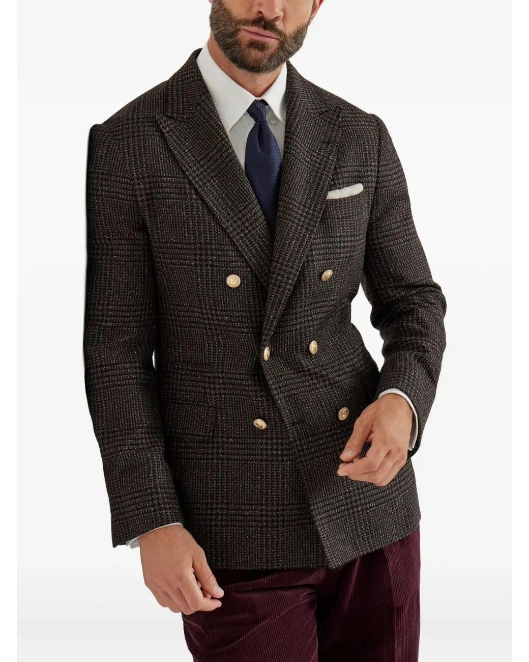 Brunello Cucinelli Black Double Breasted Jacket for men