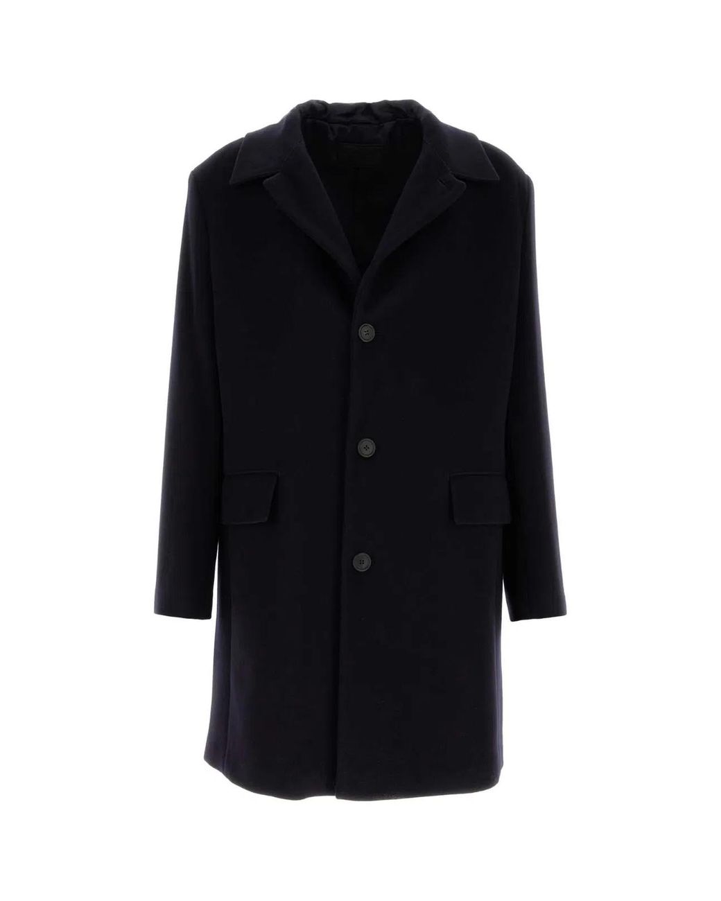 Prada Black Midnight Wool Blend Coat for men