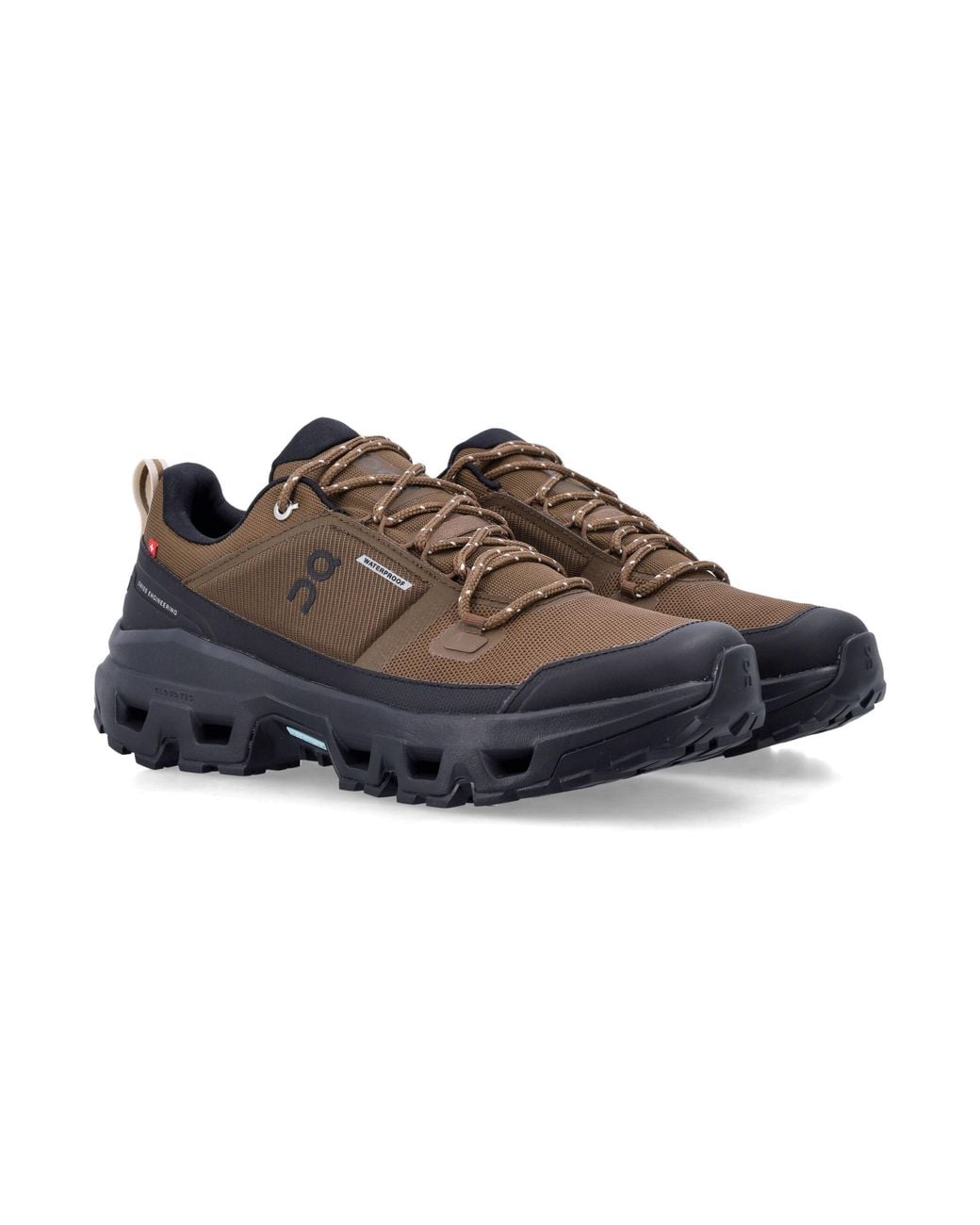 On Shoes Brown Cloudrock Low Waterproof Shoes for men