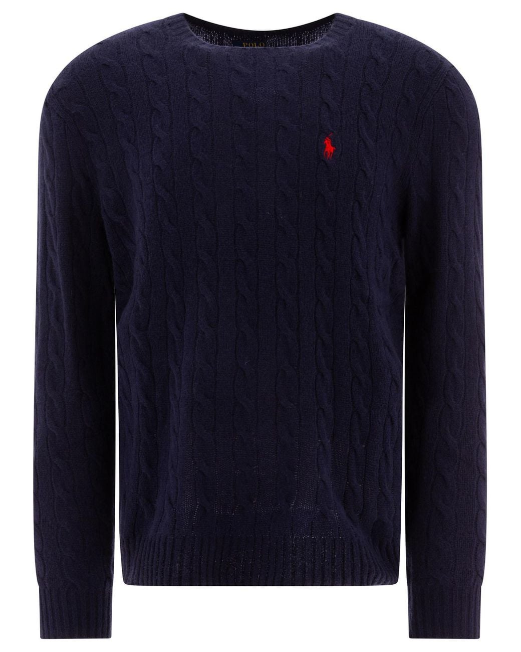 Polo Ralph Lauren Blue Wool And Cashmere Crewneck Sweater With Logo for men