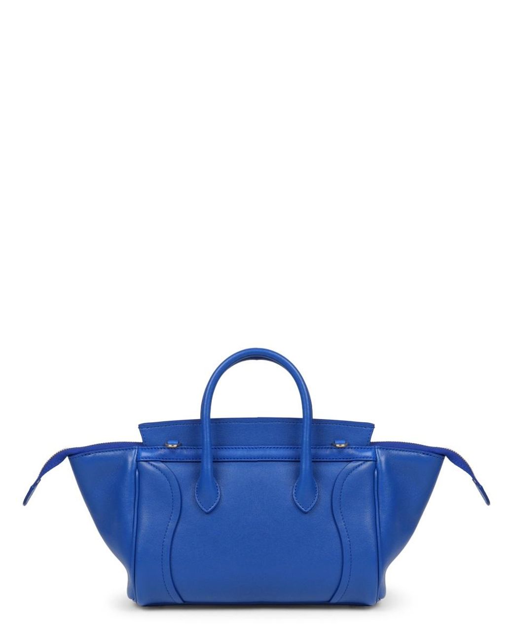 Céline Blue Luggage Handbag Leather Lamb Handbags