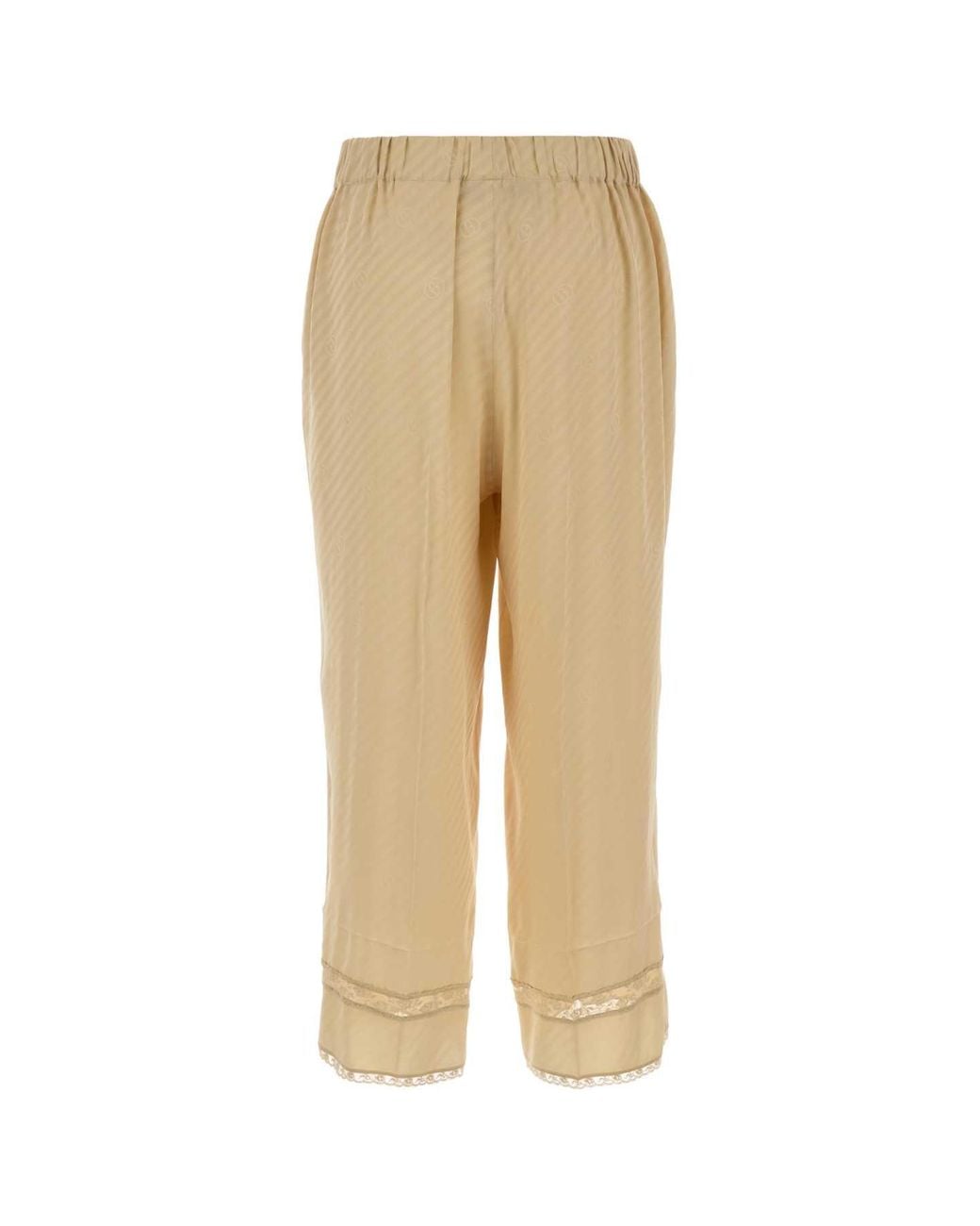 Gucci Natural Embroidered Silk Pant