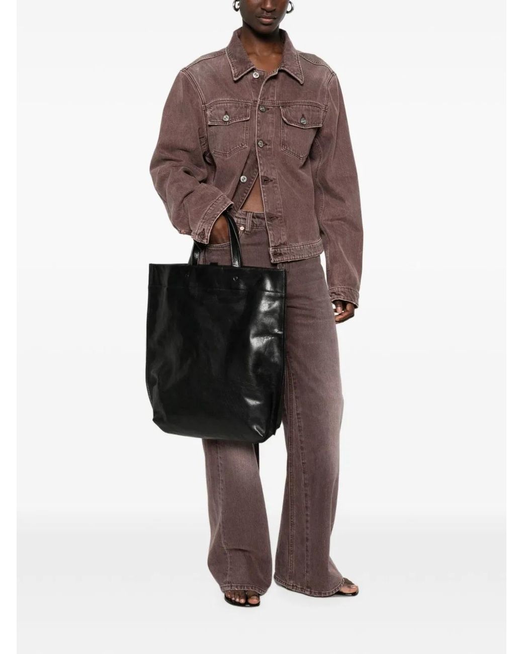 Lihann George Black Jani Leather Tote Bag