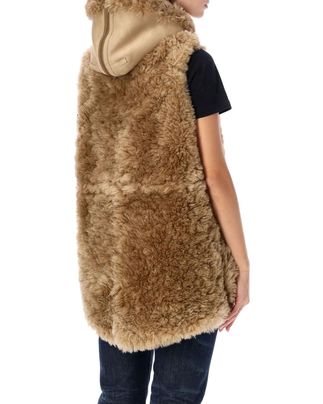 Urbancode Natural Hooded Vest Fur