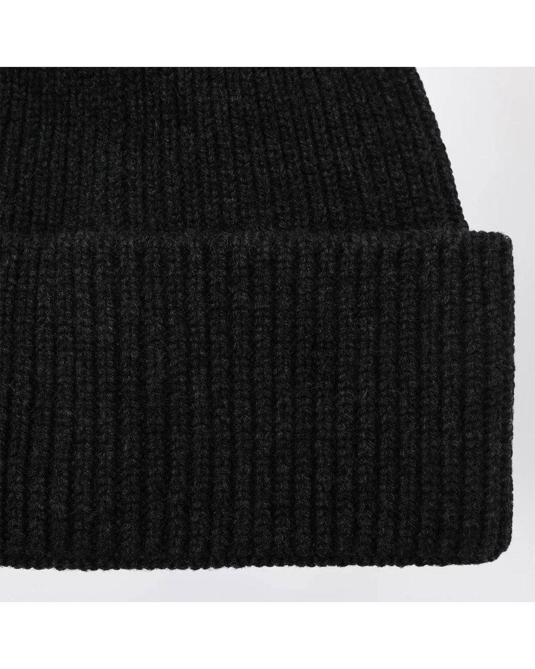 Destin Black Anthracite Wool And Cashmere Beanie