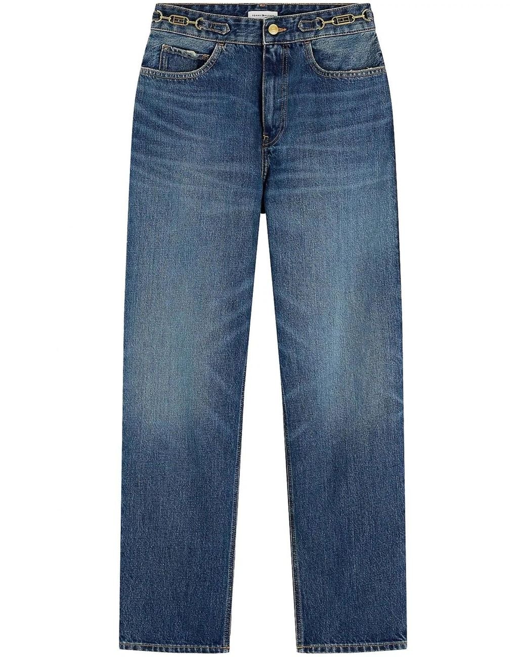 Tommy Hilfiger Blue Tapered Cam Hw Ankle Jeans