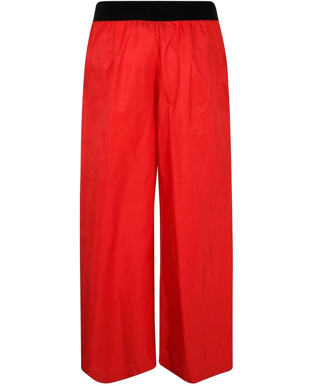 Maria Calderara Red Polyester Trousers