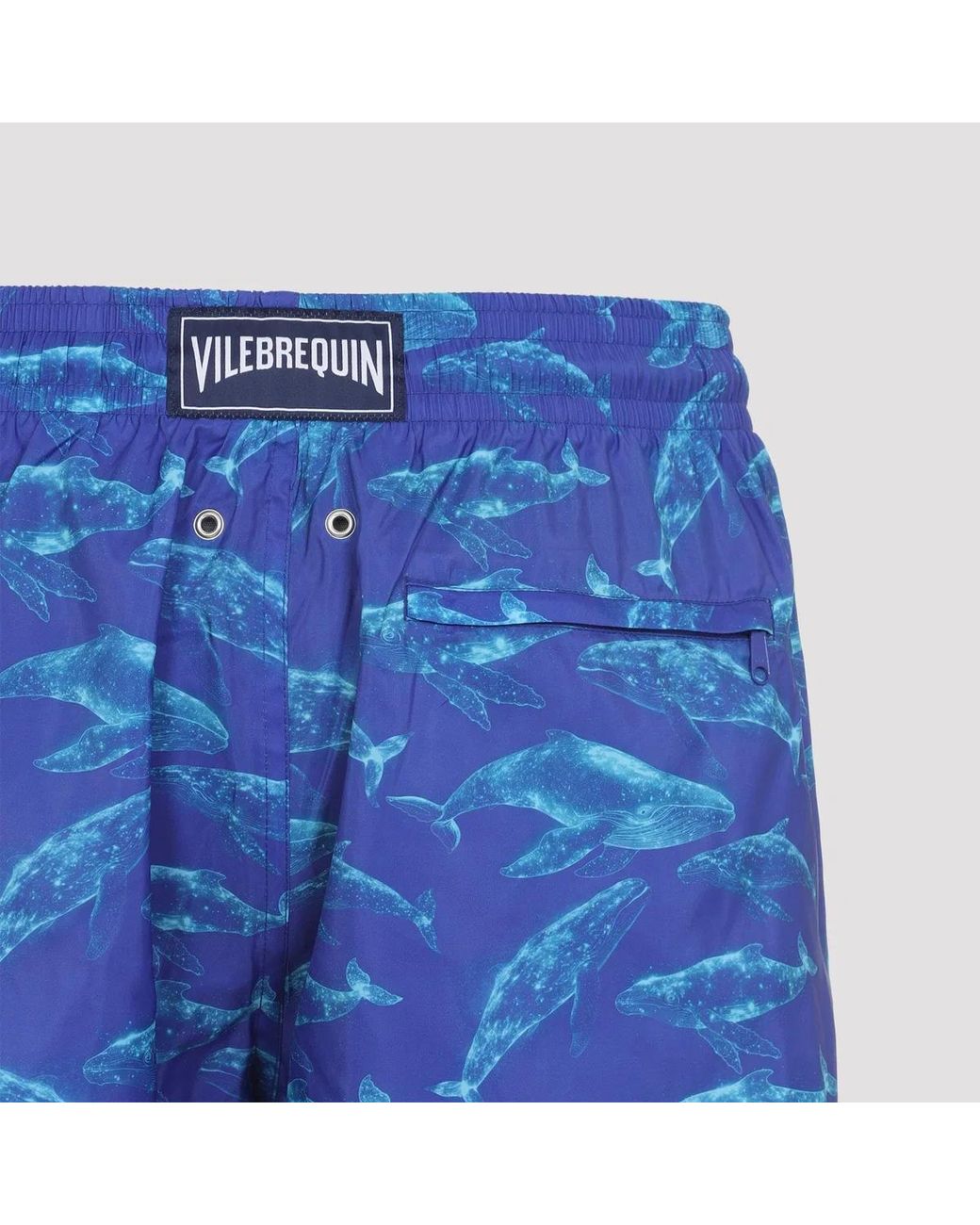 Vilebrequin Blue Recycled Polyamide Swim Shorts With Whale Print for men