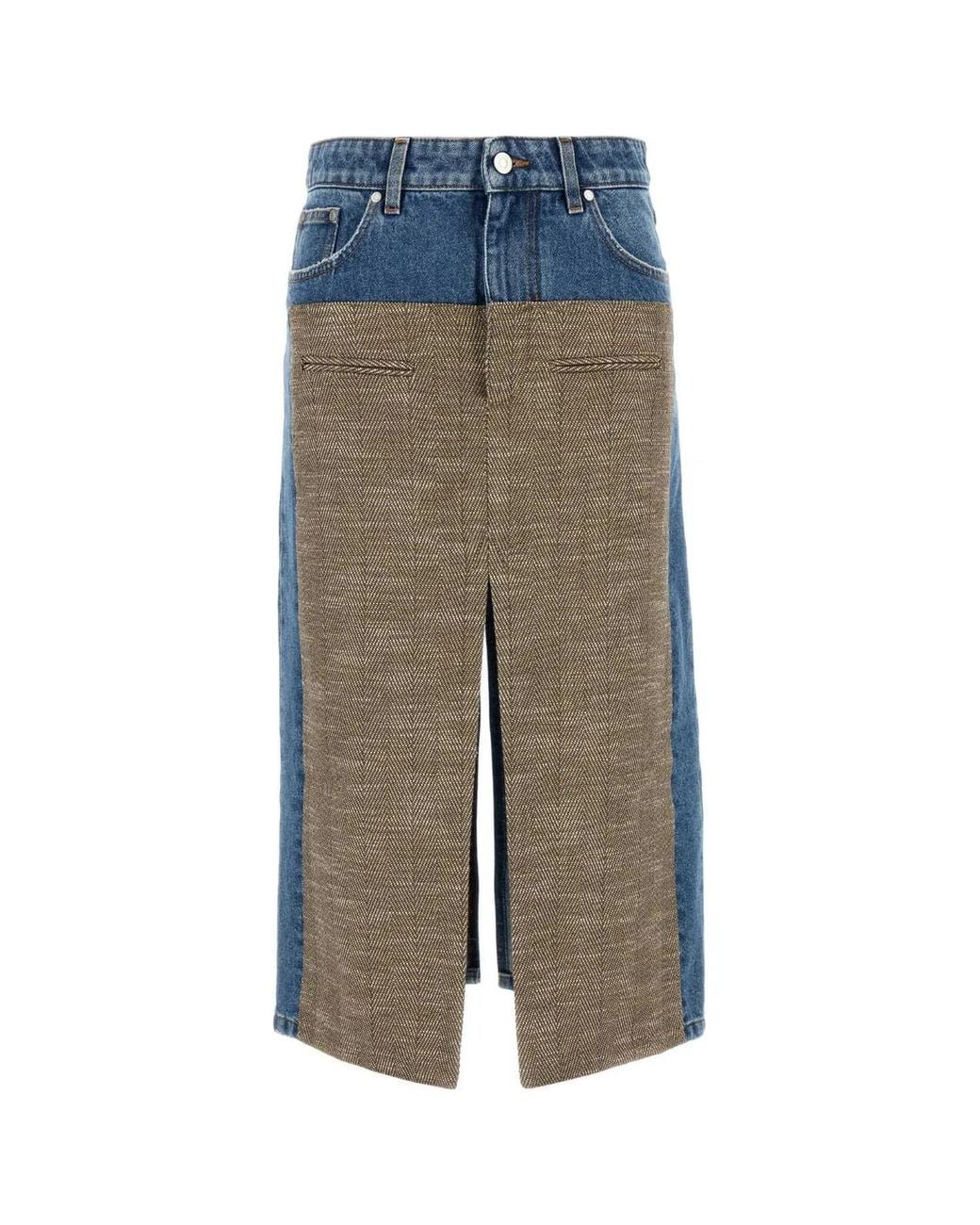 Stella McCartney Green Denim Skirt