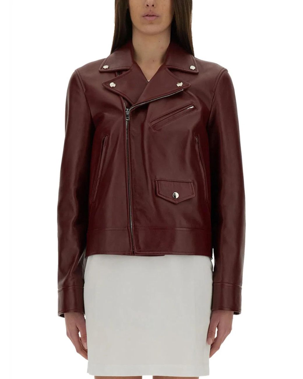 Gucci Red Leather Biker Jacket