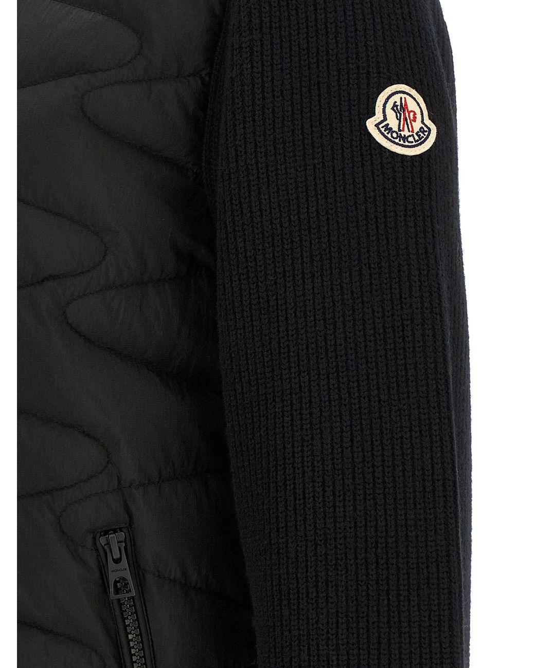 Moncler Black Padded Cardigan for men
