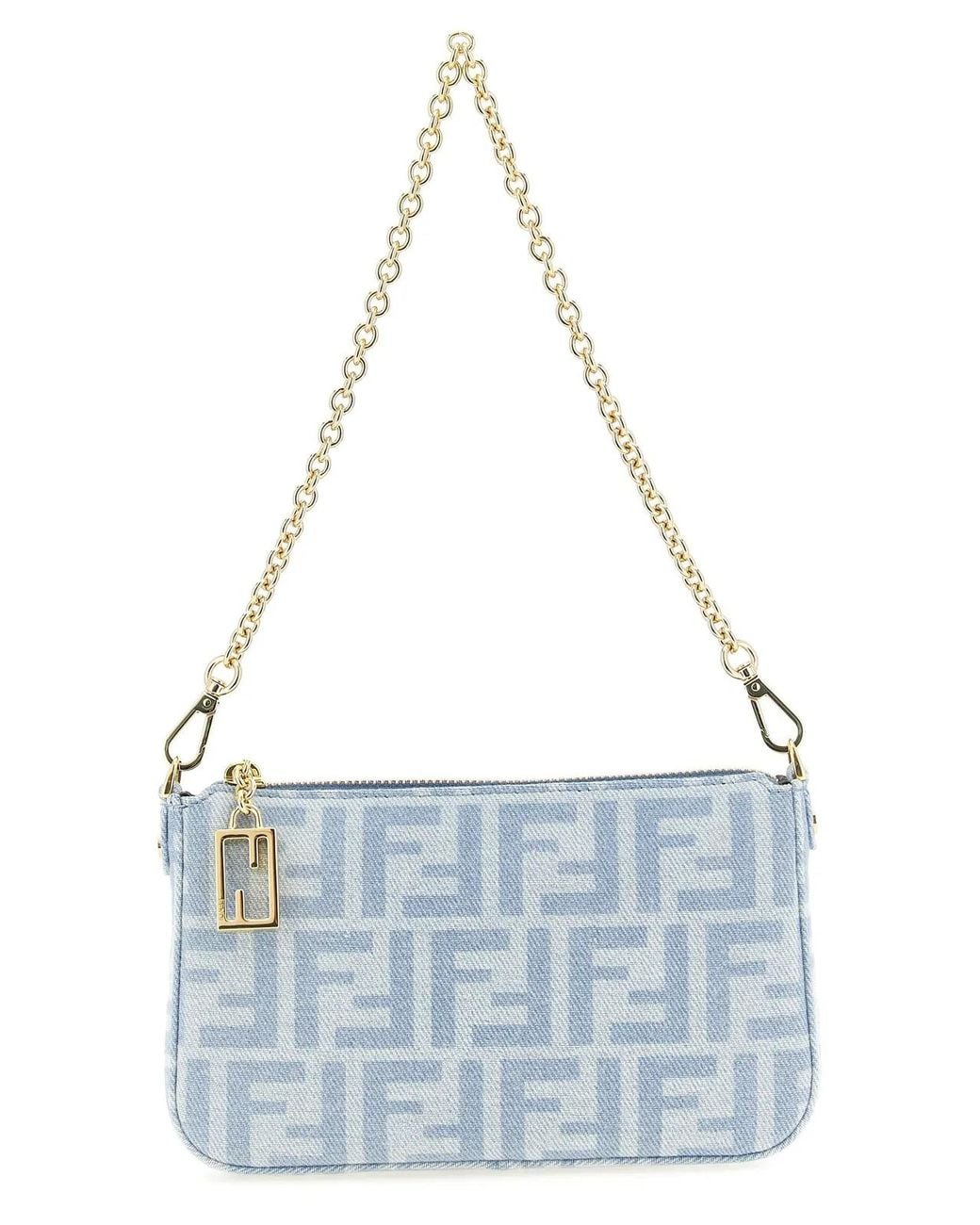 Fendi Blue 'Baguette' Pouch