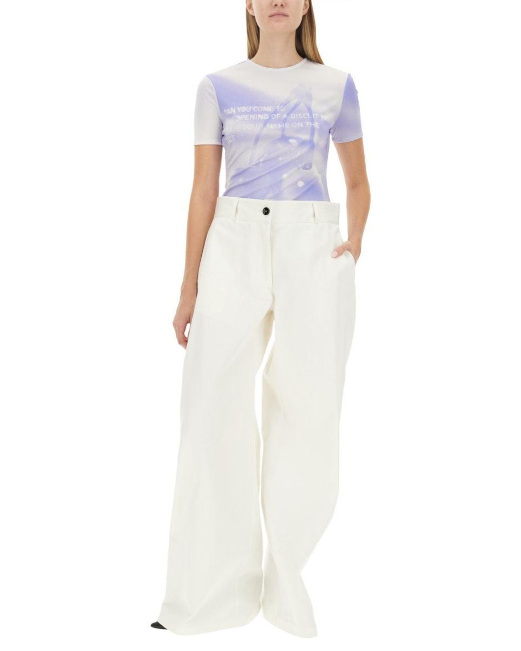 Jil Sander White Slim Fit Logo T-Shirt