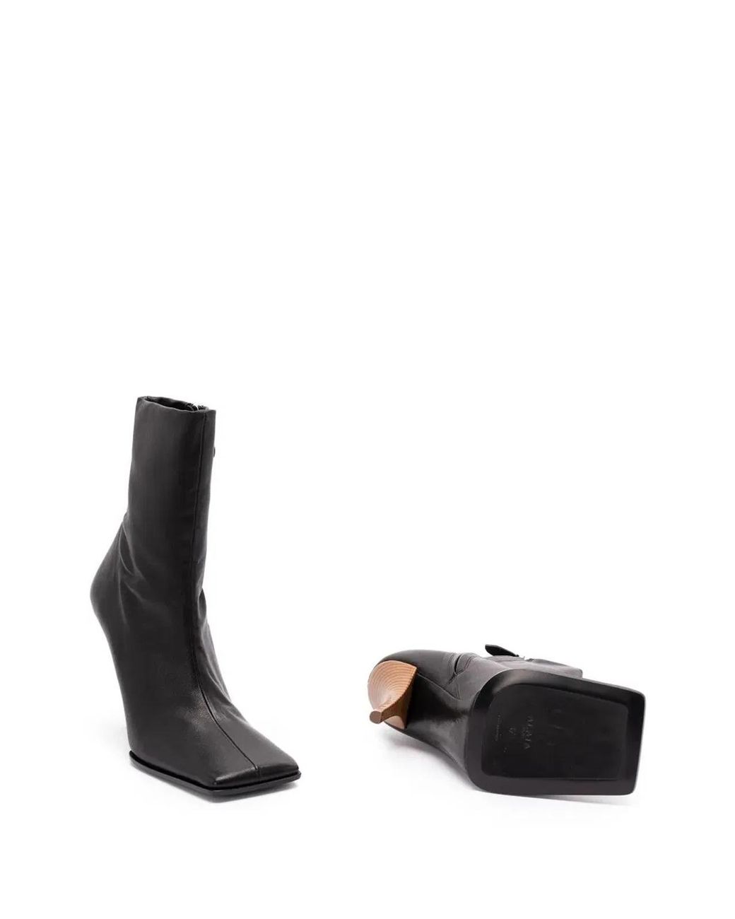 Alaïa Black Alaia Noir Leather Ankle Boots 90