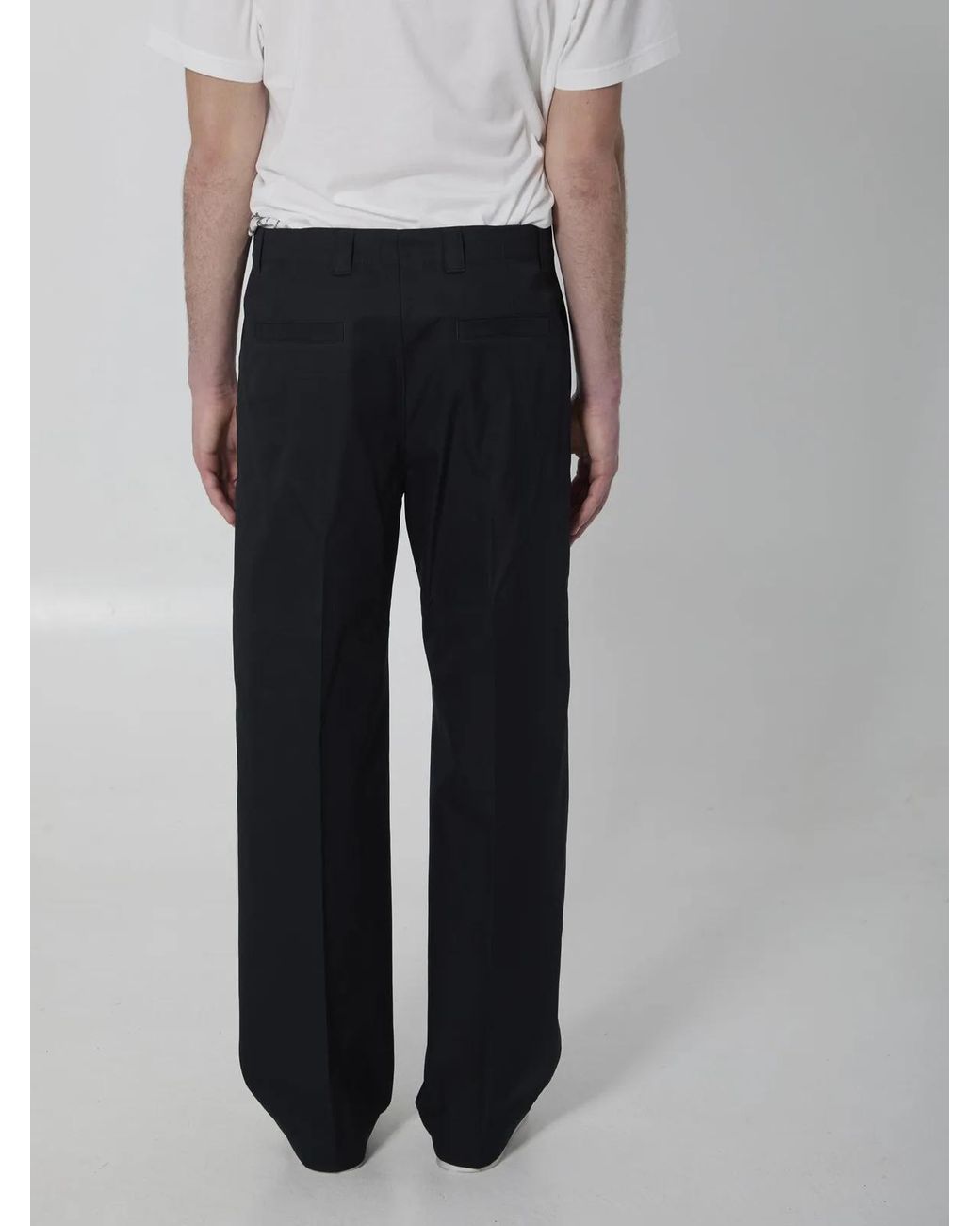 Gucci Black Printed Cotton Twill Pants for men