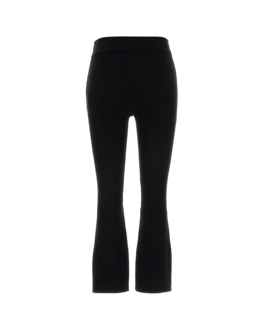 Courreges Black Capri Rib Knit Pants