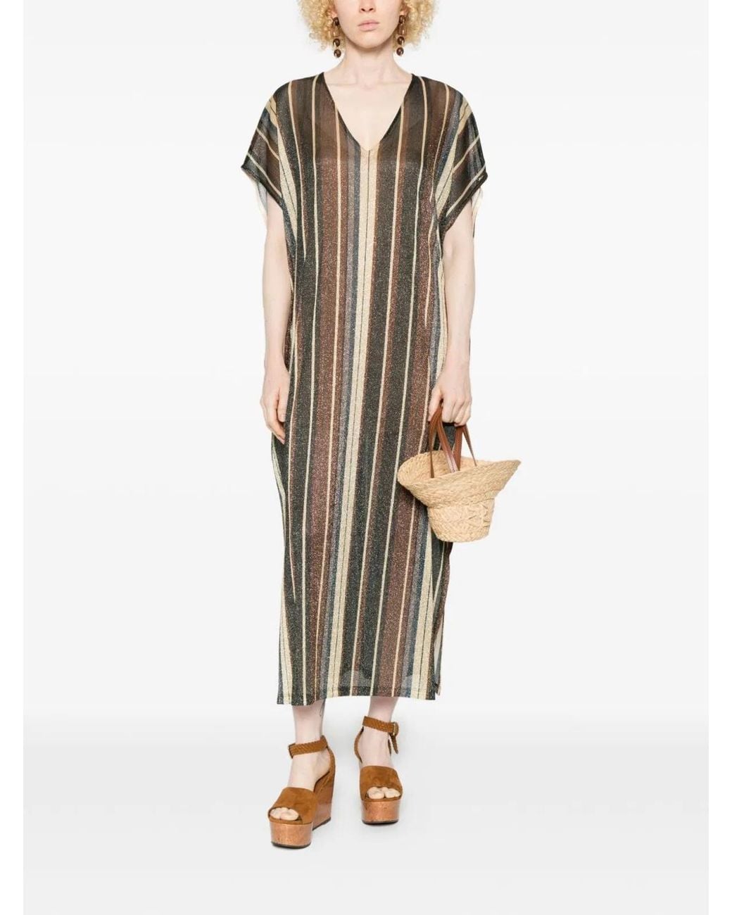 Siyu Multicolor Zoe V-Neck Maxi Dress