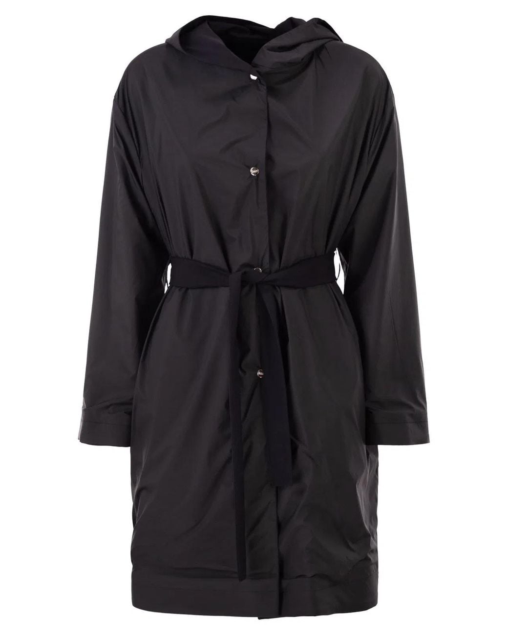 Herno Black Reversible Coat With Hood