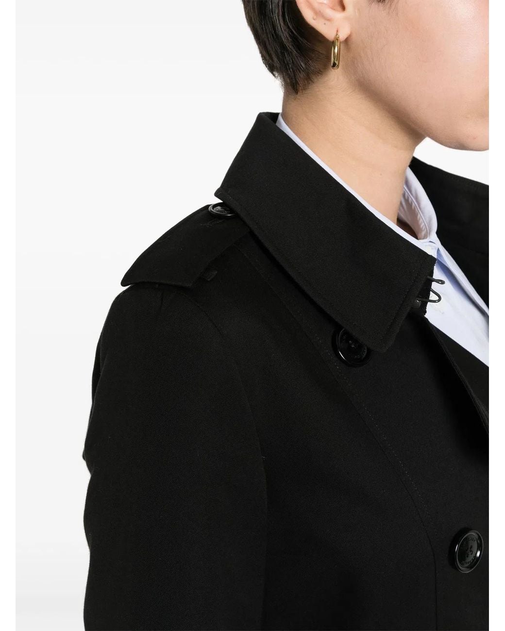 Burberry Black Cotton Trench Coat