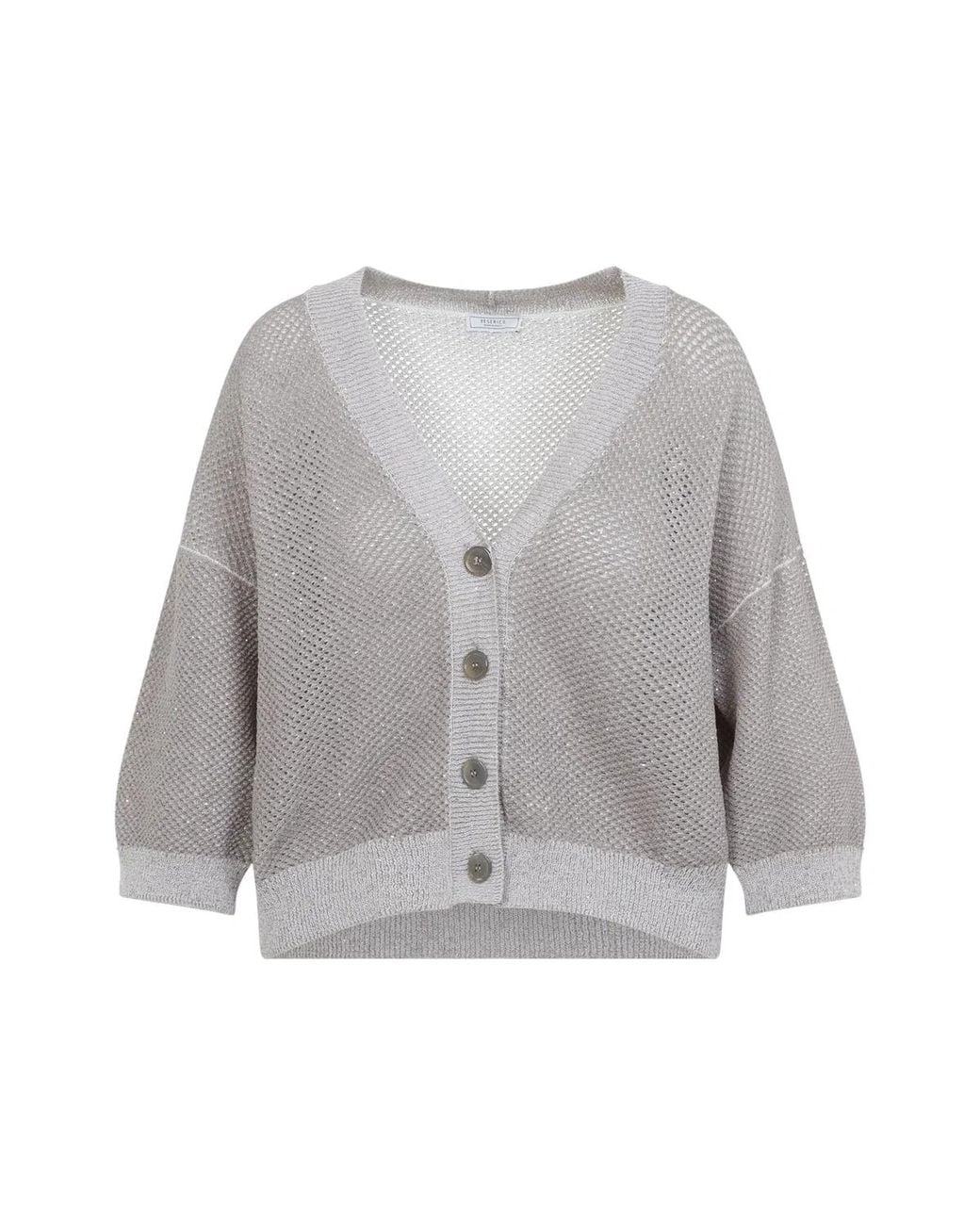 Peserico Gray Tricot Cardigan