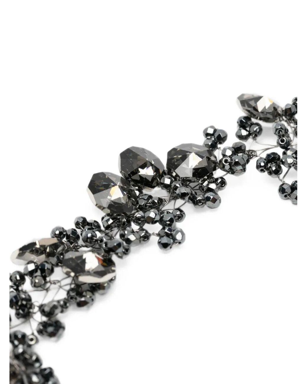 Maria Calderara Black Graphite Crystal Long Necklace