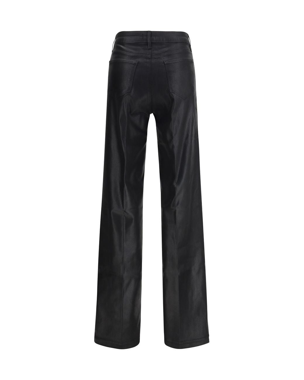 L'Agence Black Wide Leg Jeans Clayton Coated