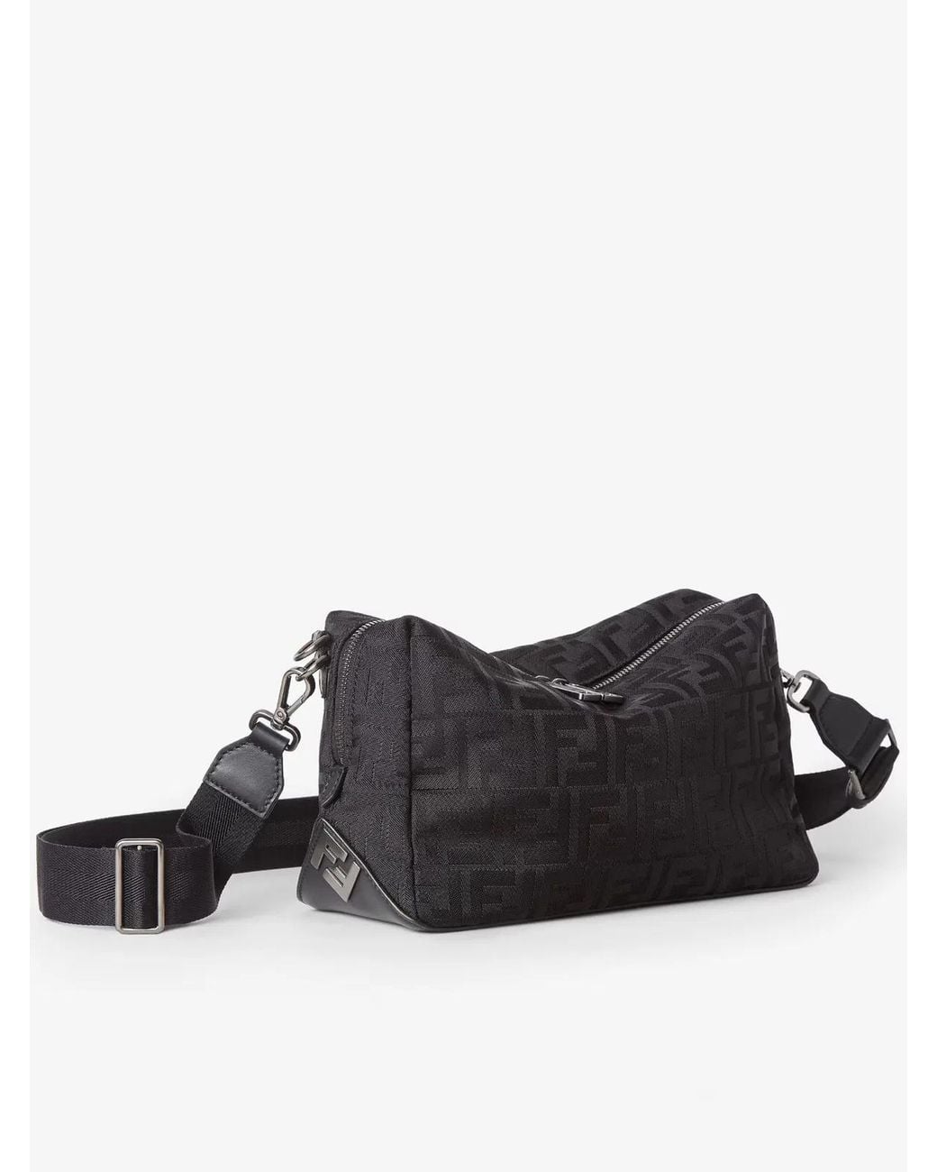 Fendi Black Medium Squared Ff Bag for men