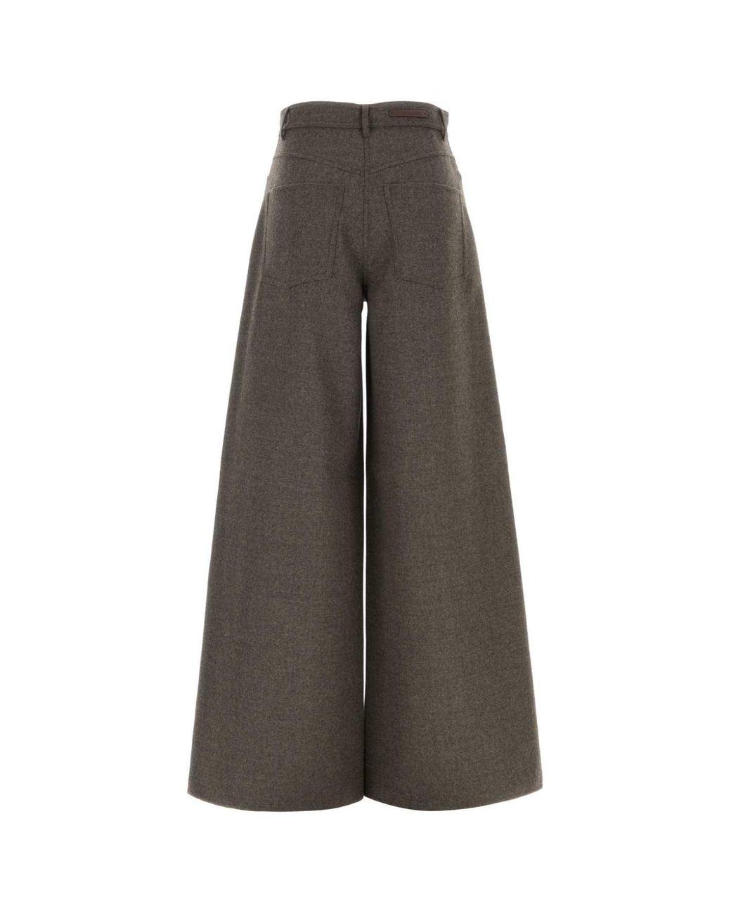 Max Mara Brown Gennaio Wool Wide-Leg Pants