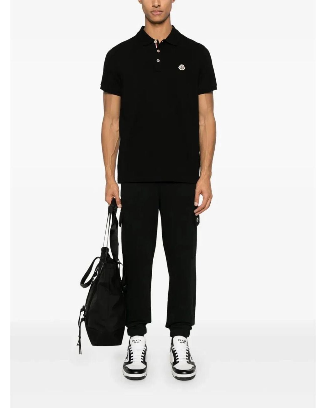 Moncler Black Ss Polo for men