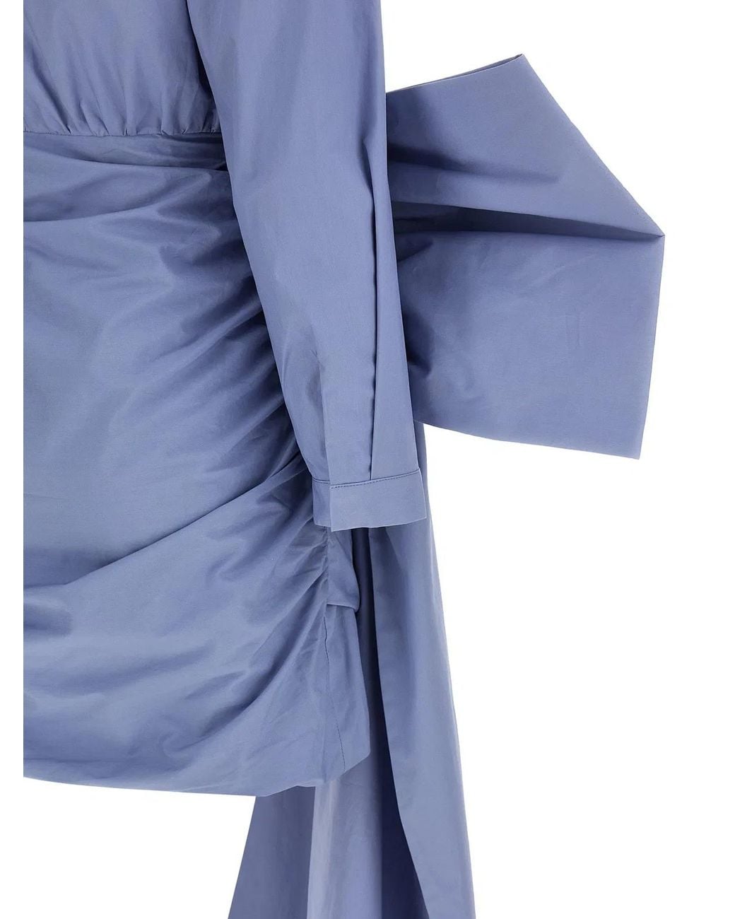 Self-Portrait Blue Cotton Tie Side Mini' Dress