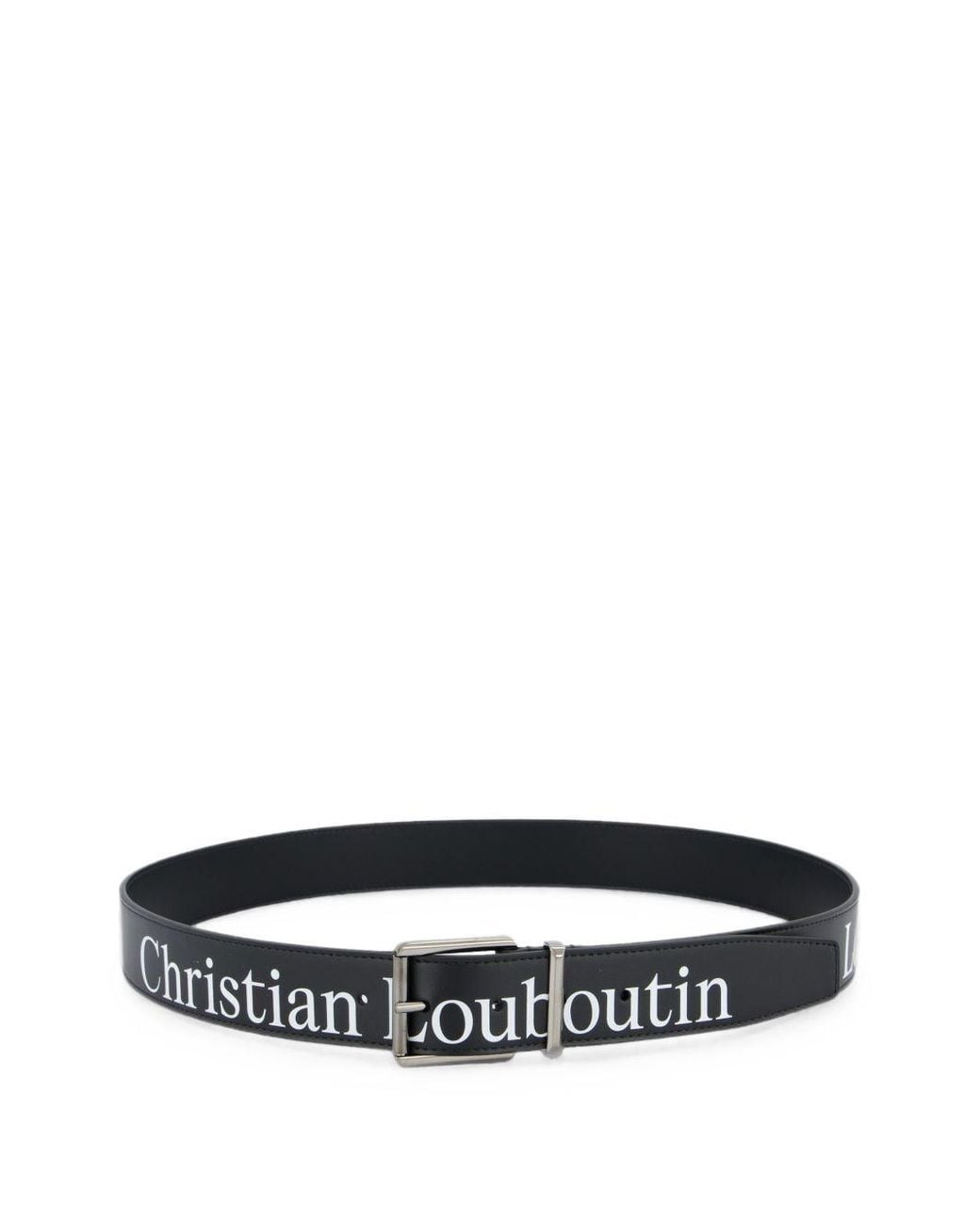 Christian Louboutin White The Maxi Belt Leather Belt for men