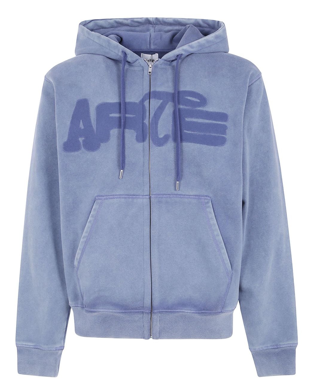 Arte' Blue "Fadeout" Zip Hoodie for men