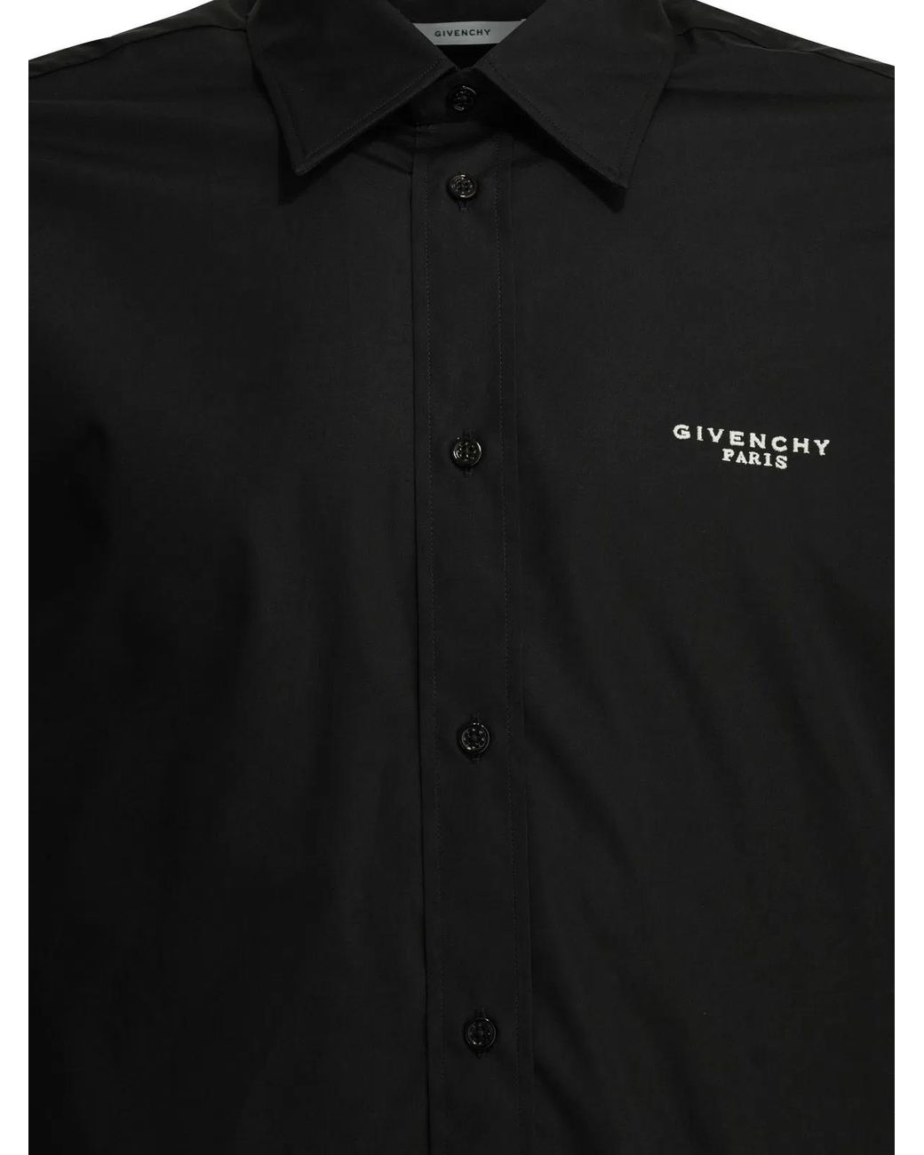 Givenchy Black Camicia Casual Con Logo for men