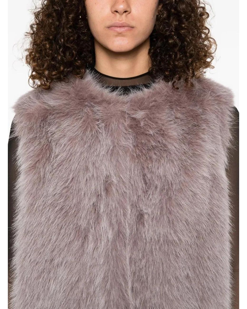 Herno Pink Faux-Fur Sleeveless Vest