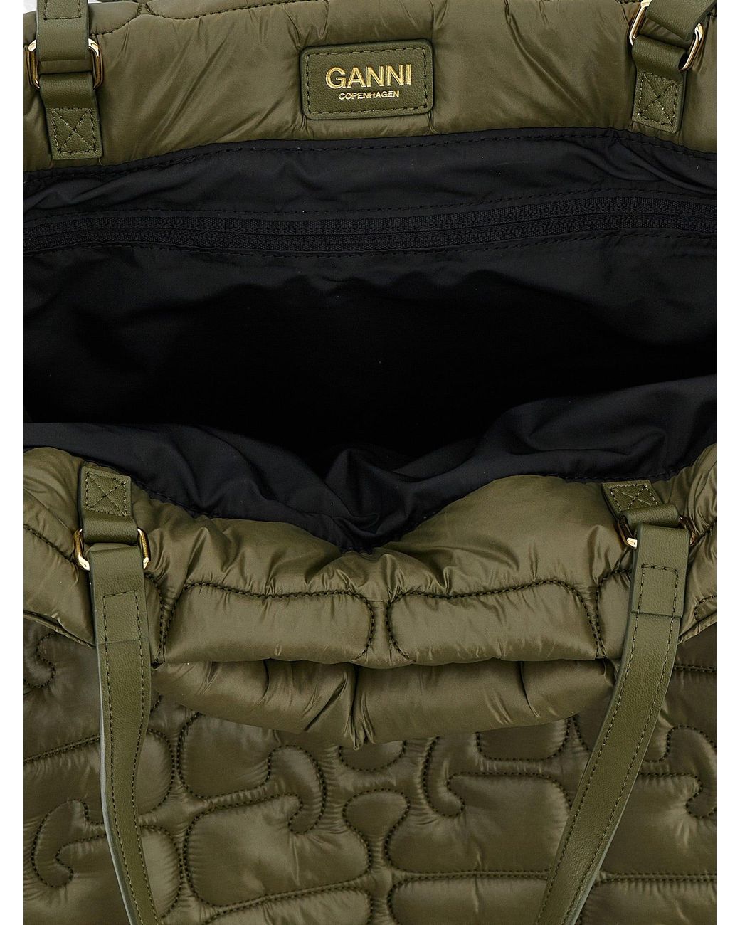 Ganni Green Quilted Re-Tech Xxl Tote Tote Bag