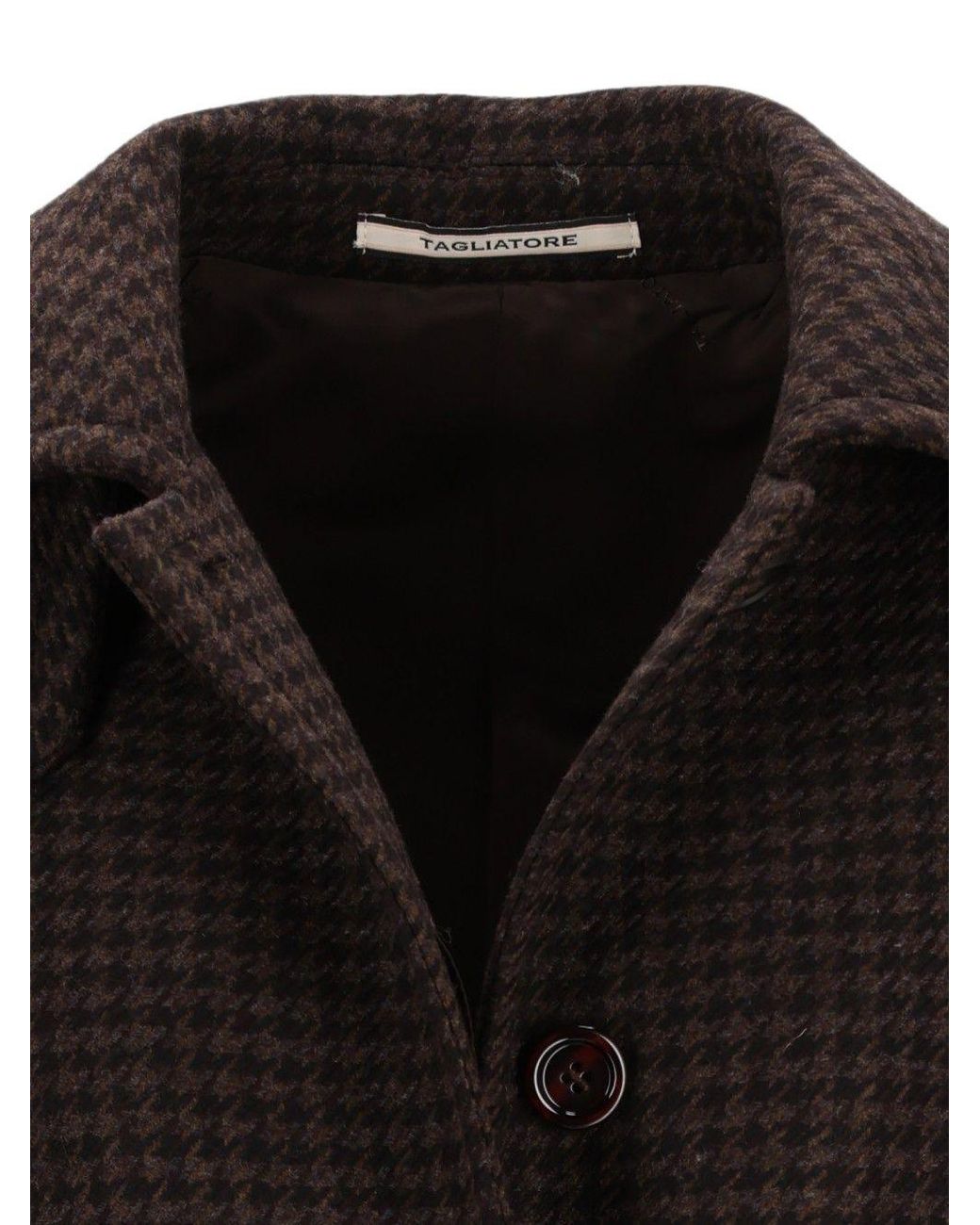 Tagliatore Black Wool Long Coat