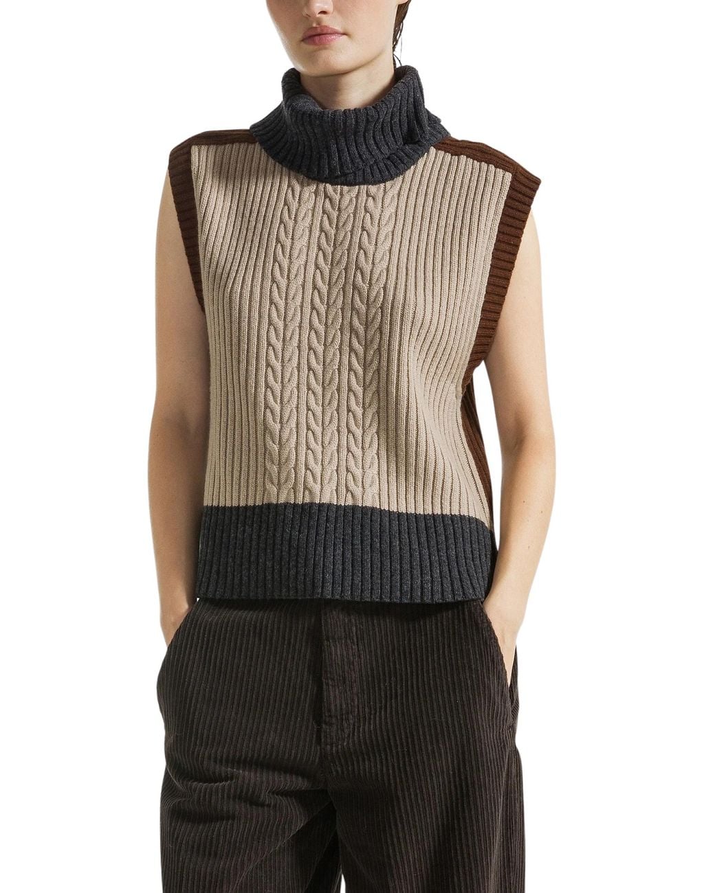 SEVENTY VENEZIA Blue Gilet Color Block