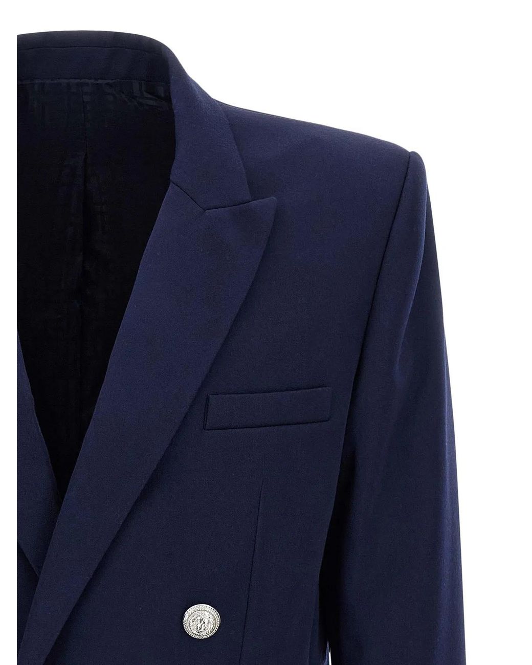 Balmain Blue Grain De Poudre Blazer for men