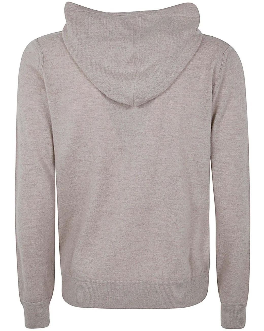 FILIPPO DE LAURENTIIS Gray Long Sleeves Cashmere Wool Full Zip Hoodie for men