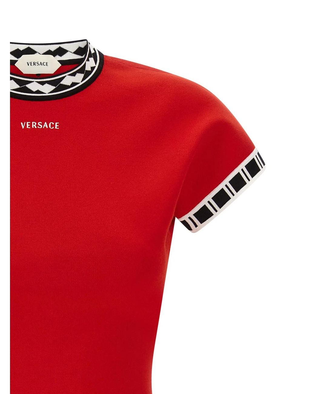 Versace Red Cotton Short Dress