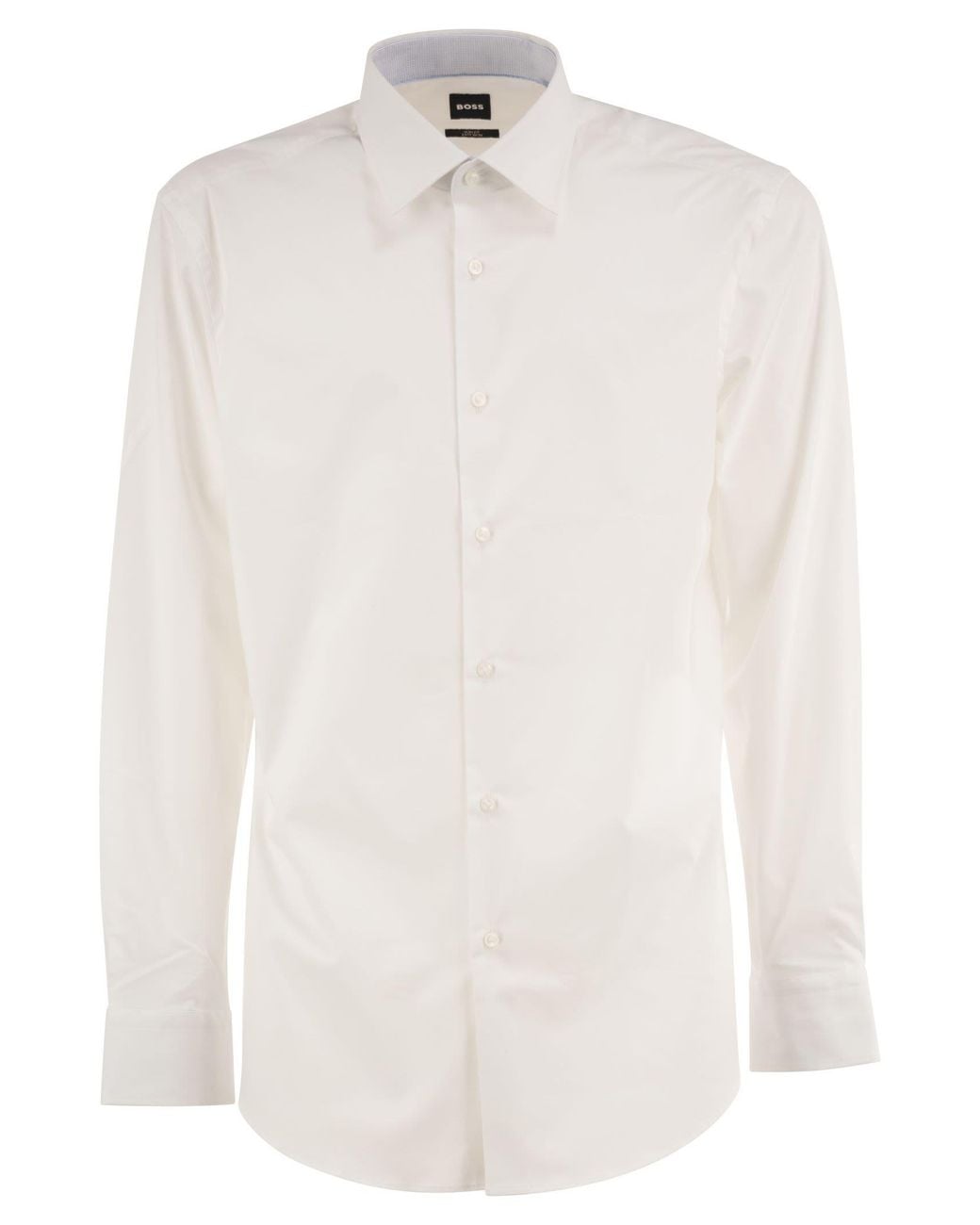 Boss White Stretch Cotton Shirt for men