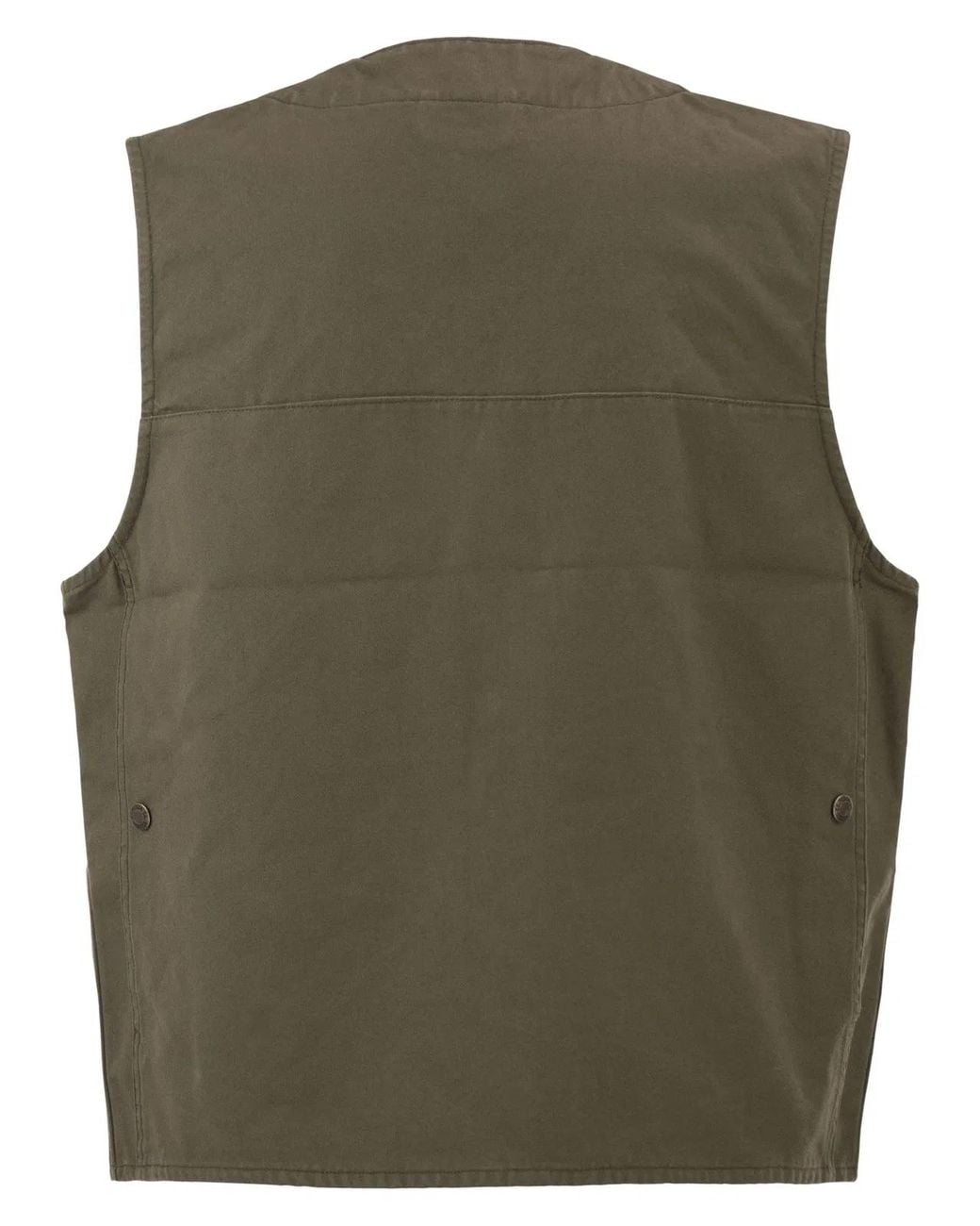 Filson Green Cotton Utility Vest With Patch Pockets for men