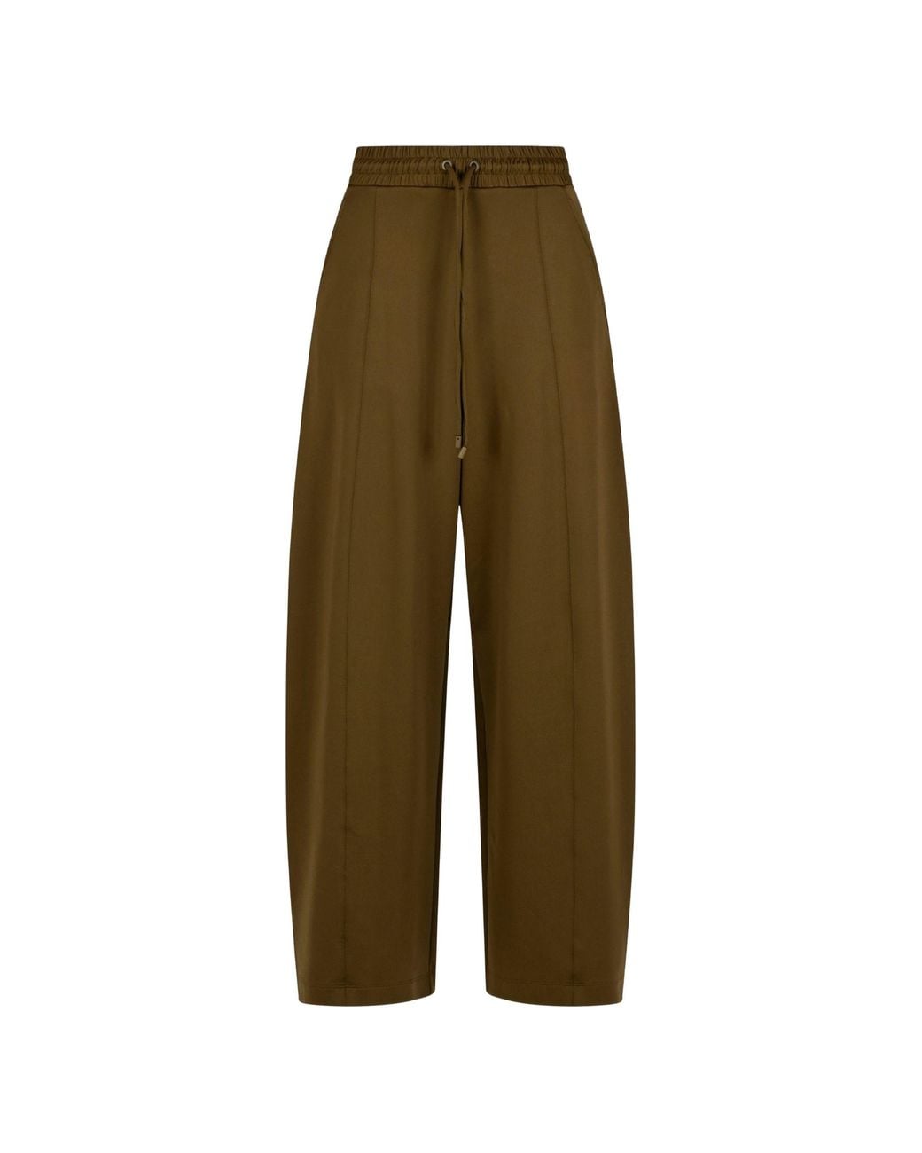 Max Mara Green Logo-Embroidered Drawstring Trousers