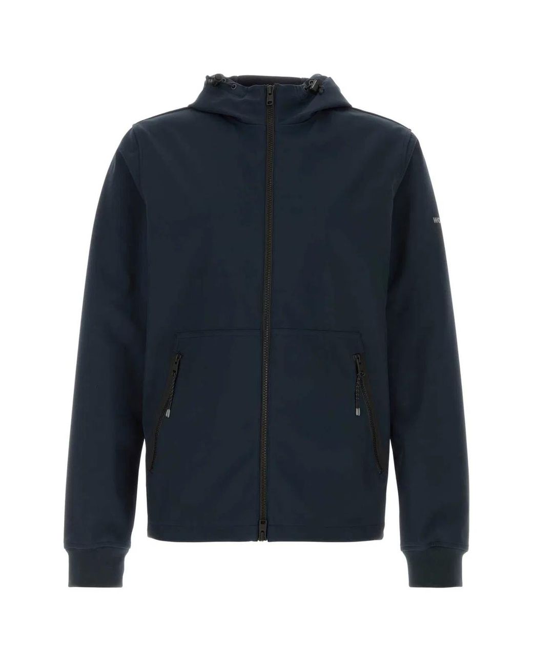 Woolrich Blue Soft Shell Full-Zip Hoodie for men