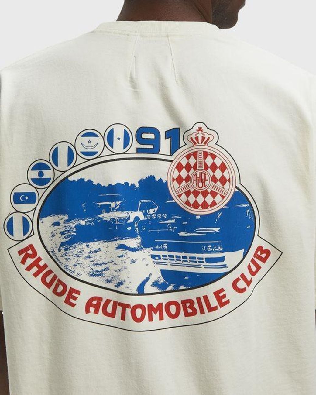 Rhude White Automobile Club Logo Tee for men