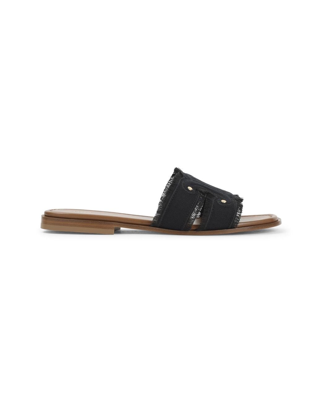 Céline Black Fringed Triomphe Mule